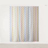 Tenture Figure lignes zig zag pastel arc-en-ciel  (Devant)