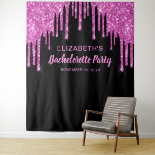 Tenture Fille à marier Paillettes Rose Chaud Personnalisé
