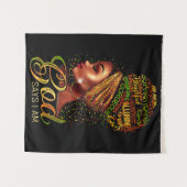 Tenture Fille Afro-Américaine Dieu Dit Que Je Suis Fière D (Devant (Horizontal))