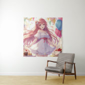 Tenture Fille Anime Anniversaire (En situation)