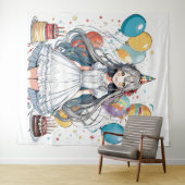 Tenture Fille anime Fête d'anniversaire (En situation (horizontale))
