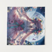 Tenture Fille Anime Fleur Lune Fée (Devant (Horizontal))