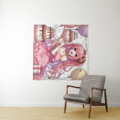 Tenture Fille anime Rose anniversaire (En situation (horizontale))