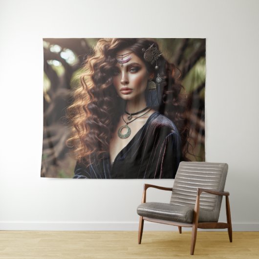 Tenture Fille avec bijoux (En situation (horizontale))