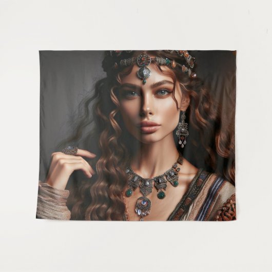 Tenture Fille avec bijoux (Devant (Horizontal))