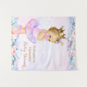 Tenture Fille avec masque Covid Baby Shower toile de fond  (Devant (Horizontal))