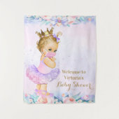 Tenture Fille avec masque Covid Baby Shower toile de fond  (Devant)
