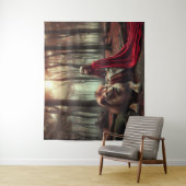 Tenture Fille avec un lion (En situation)