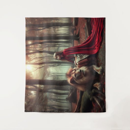 Tenture Fille avec un lion (Devant)