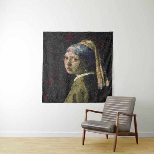 Tenture Fille Avec Une Fraise Élevant Beau Art Spoof (En situation)
