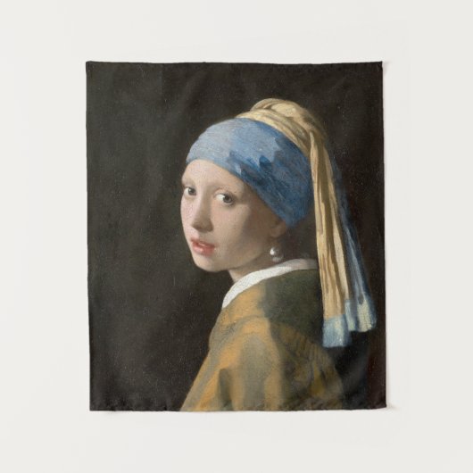 Tenture Fille avec une oreille perle | Johannes Vermeer (Devant)