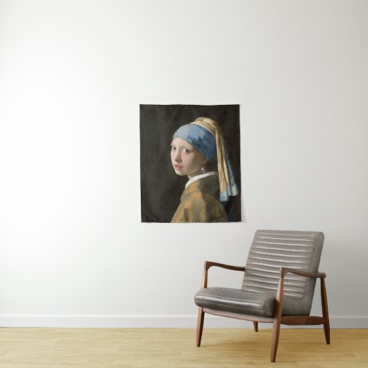 Tenture Fille avec une oreille perle | Johannes Vermeer (En situation)