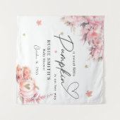 Tenture Fille Baby Shower Feuille d'Or Citrouille Rose Rou (Devant (Horizontal))