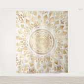 Tenture Fille Blanc Mandala Or Floral (Devant)