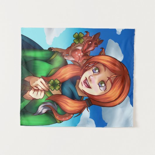 Tenture Fille chanceuse (Devant (Horizontal))