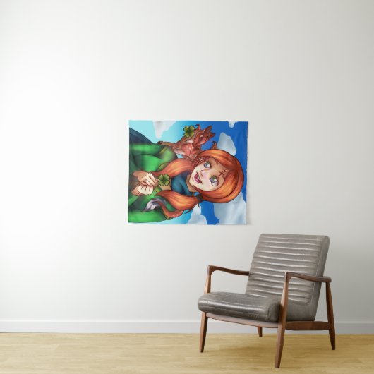 Tenture Fille chanceuse (En situation (horizontale))