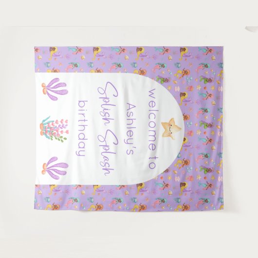 Tenture Fille d'anniversaire (Devant (Horizontal))