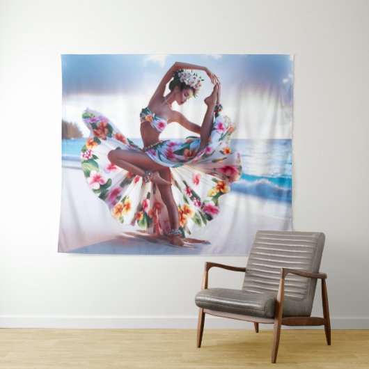 Tenture Fille dansante (En situation (horizontale))