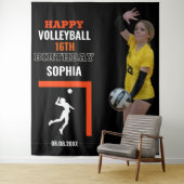 Tenture Fille de volley-ball Anniversaire, Équipe de joueu (En situation)