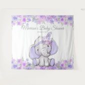 Tenture Fille Éléphant Bohème Violet Baby Shower XL Toile  (Devant (Horizontal))