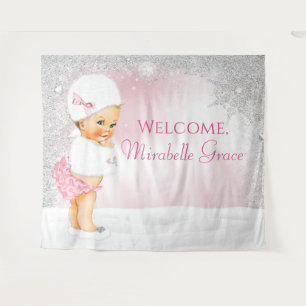 Tenture Fille Fond de Décoration Rose pour Baby Shower sur