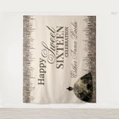 Tenture Fille Glam Brown gouttes mousseuses Douce 16 Anniv (Devant)