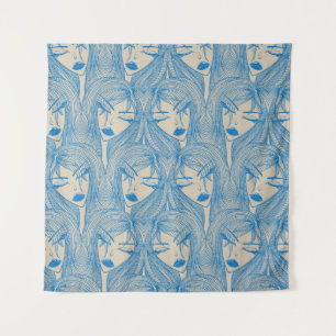 Tenture Fille glamour : motif sans couture stylisée.