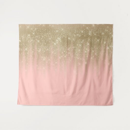Tenture Fille Glamour Or rose Parties scintillant Gradient (Devant (Horizontal))