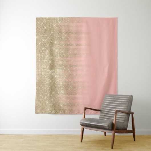 Tenture Fille Glamour Or rose Parties scintillant Gradient (En situation)