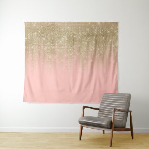 Tenture Fille Glamour Or rose Parties scintillant Gradient