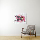 Tenture Fille Ninja rose (En situation (horizontale))