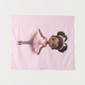 Tenture Fille noire Ballerina Rose Ballet (Devant (Horizontal))