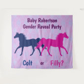 Tenture Fille rose ou poulain bleu, fête de révélation de (Devant (Horizontal))