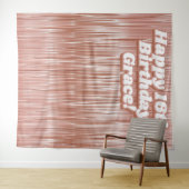 Tenture Filles 16e anniversaire Rose Gold Faux Tinsel fond (En situation (horizontale))