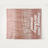 Tenture Filles 16e anniversaire Rose Gold Faux Tinsel fond (Devant (Horizontal))