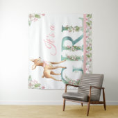 Tenture Filles Baby shower de cerfs de bois Bannière de fo (En situation)