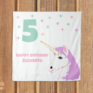 Tenture Filles d'anniversaire Licorne Magique