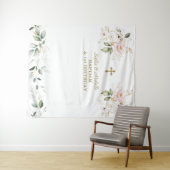 Tenture Filles Florales Roses Jumelles Baptême 1er Anniver (En situation (horizontale))