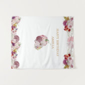 Tenture Filles Florales Rustiques Citrouilles Roses Annive (Devant (Horizontal))