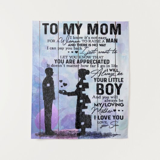 Tenture Fils à ma mère Lettre, Décoration de la maison, (Devant)
