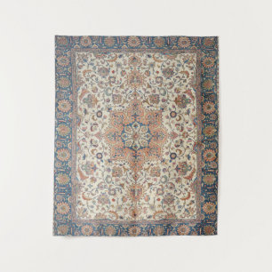 Tenture Fin Persia Tabriz Bleu rouille Orange