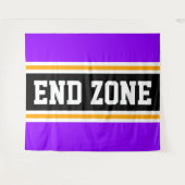 Tenture FIN ZONE Bright Violet Noir Jaune Stripes De Cours (Devant (Horizontal))