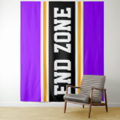 Tenture FIN ZONE Bright Violet Noir Jaune Stripes De Cours (En situation)