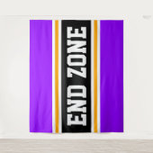 Tenture FIN ZONE Bright Violet Noir Jaune Stripes De Cours (Devant)