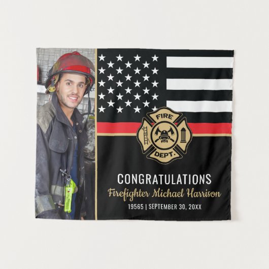 Tenture Fire Academy Fireman Graduation Firefighter Photo (Devant (Horizontal))