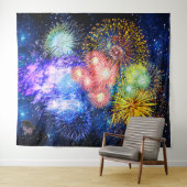 Tenture Fireworks Bursts (En situation (horizontale))