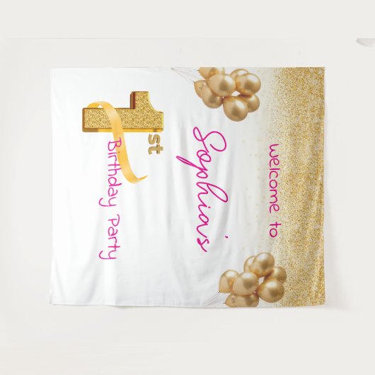 Tenture First Birthday Tapestry (Devant (Horizontal))