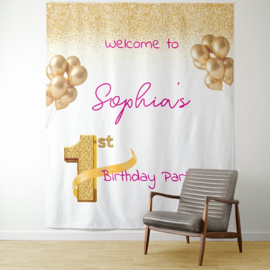 Tenture First Birthday Tapestry (En situation)