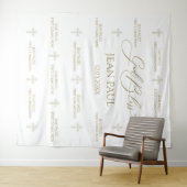 Tenture First Communion banner backdrop gold (En situation (horizontale))