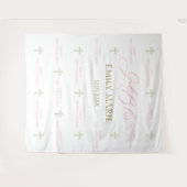 Tenture First Communion banner backdrop pink and gold (Devant (Horizontal))